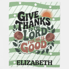 Give Thanks - Personalized Christian Fleece Deken