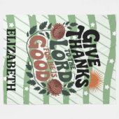Give Thanks - Personalized Christian Fleece Deken (Voorkant (Horizontaal))