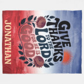 Give Thanks - Personalized Christian Fleece Deken (Voorkant (Horizontaal))