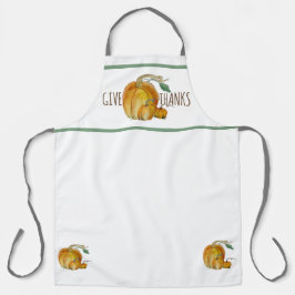 Give Thanks Pumpkin Harvest All-Over Print Apron Schort