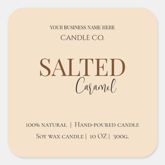 Give Thanks Salted Caramel Candle Label (Voorkant)