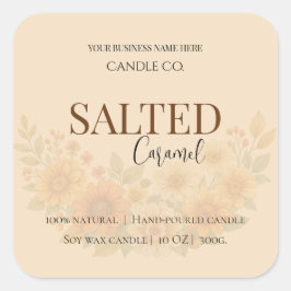 Give Thanks Salted Caramel Candle Label