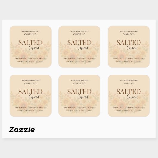 Give Thanks Salted Caramel Candle Label (Vel)