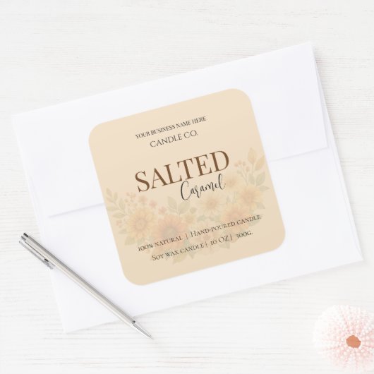 Give Thanks Salted Caramel Candle Label (Envelop)