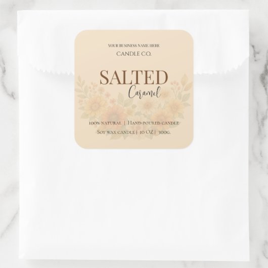 Give Thanks Salted Caramel Candle Label (Tas)
