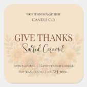 Give Thanks Salted Caramel Candle Label (Voorkant)