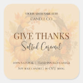 Give Thanks Salted Caramel Candle Label (Voorkant)