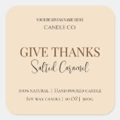 Give Thanks Salted Caramel Candle Label (Voorkant)