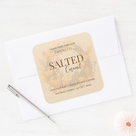 Give Thanks Salted Caramel Candle Label (Envelop)