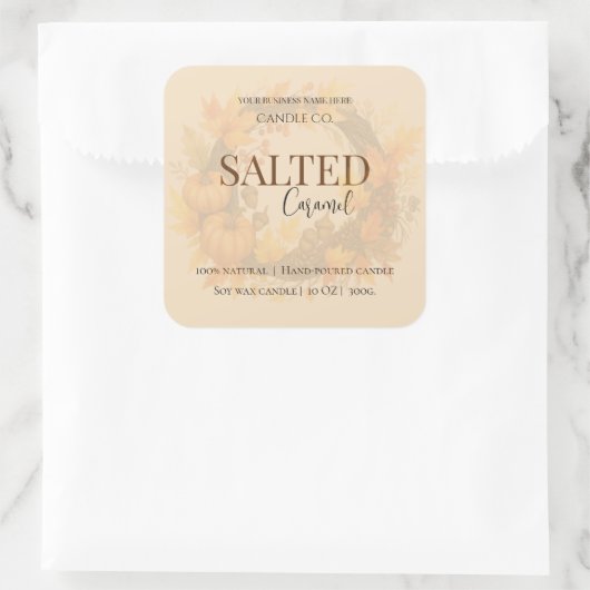 Give Thanks Salted Caramel Candle Label (Tas)