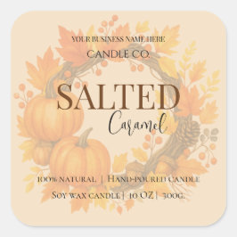 Give Thanks Salted Caramel Candle Label