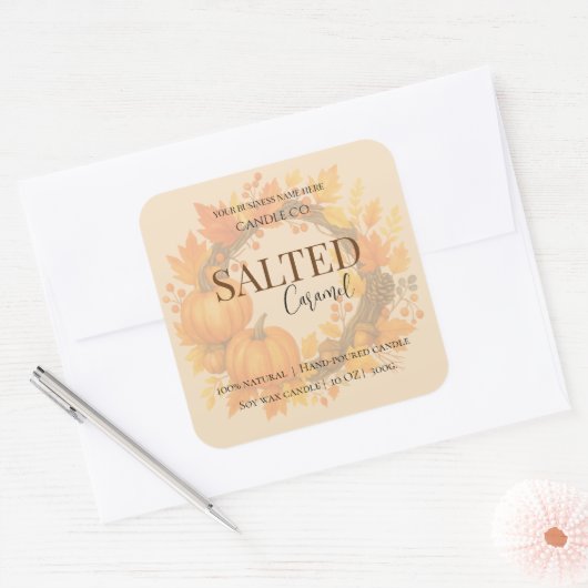Give Thanks Salted Caramel Candle Label (Envelop)