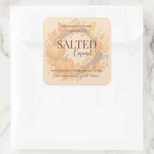 Give Thanks Salted Caramel Candle Label (Tas)
