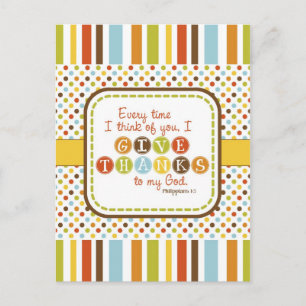 GIVE THANKS Scripting Verse Postcard Briefkaart