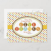 GIVE THANKS Scripting Verse Postcard Briefkaart (Voorkant / Achterkant)