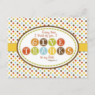 GIVE THANKS Scripting Verse Postcard Briefkaart