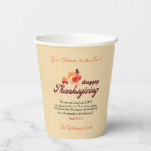 Give Thanks Thanksgiving Bible Verse | Custom Name Papieren Bekers (Achterkant)