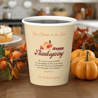 Give Thanks Thanksgiving Bible Verse | Custom Name Papieren Bekers