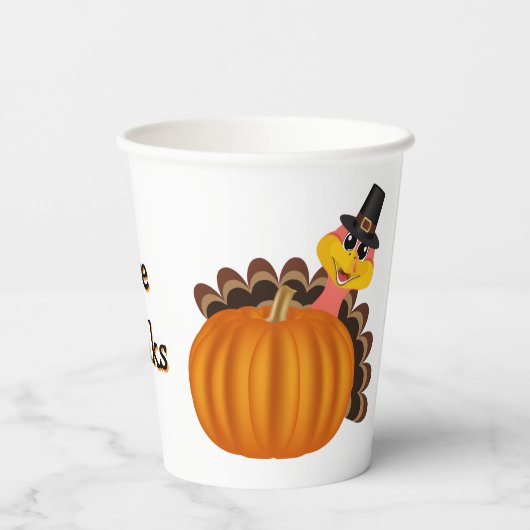 Give Thanks Thanksgiving Papieren Bekers (Achterkant)