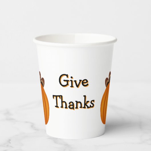 Give Thanks Thanksgiving Papieren Bekers (Links)