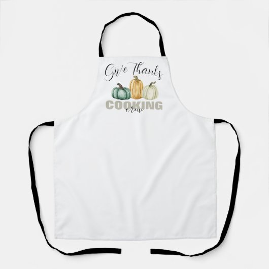 Give Thanks Thanksgiving Pumpkins Cooking Crew Schort (Voorkant)