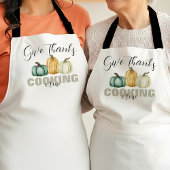 Give Thanks Thanksgiving Pumpkins Cooking Crew Schort