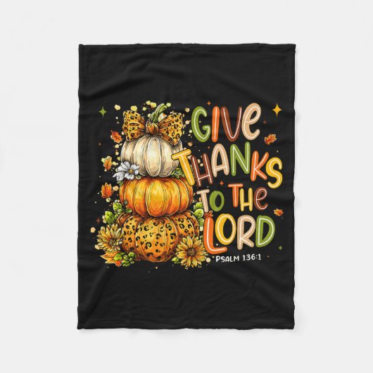 Give Thanks To The Lord Fall Christian Cross Coque Fleece Deken (Voorkant)
