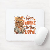 Give Thanks To The Lord Fall Christian Cross Coque Muismat (Met muis)