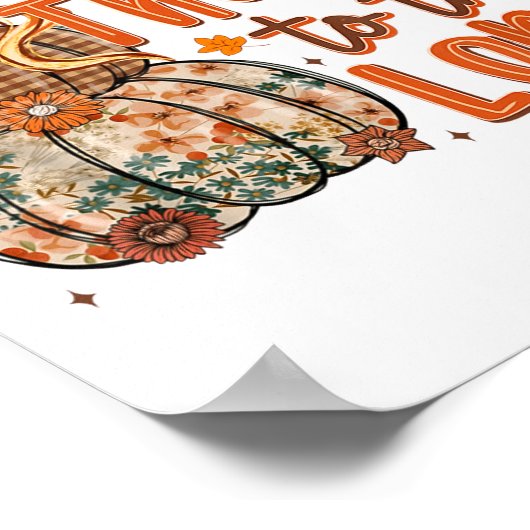 Give Thanks To The Lord Fall Christian Cross Coque Poster (Hoek)