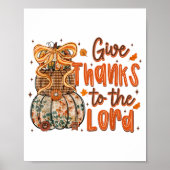 Give Thanks To The Lord Fall Christian Cross Coque Poster (Voorkant)