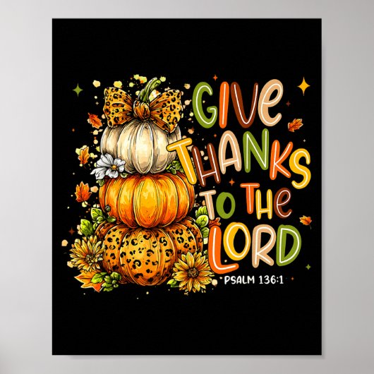 Give Thanks To The Lord Fall Christian Cross Coque Poster (Voorkant)