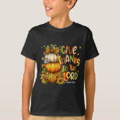 Give Thanks To The Lord Fall Christian Cross Coque T-shirt (Voorkant)
