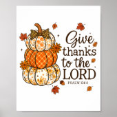 Give Thanks To The Lord Fall Christian Pumpkin Coq Poster (Voorkant)
