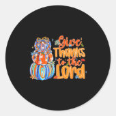 Give Thanks To The Lord Fall Pumpkin Thanksgiving Ronde Sticker (Voorkant)