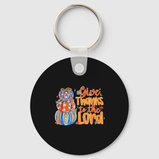 Give Thanks To The Lord Fall Pumpkin Thanksgiving  Sleutelhanger (Voorkant)