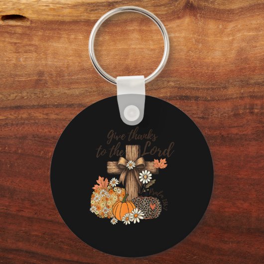 Give Thanks To The Lord Fall Pumpkin Thanksgiving  Sleutelhanger (Voorkant)