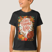 Give Thanks To The Lord Fall Pumpkin Thanksgiving  T-shirt (Voorkant)