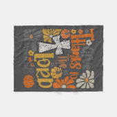 Give Thanks To The Lord Floral Boho Retro Thanksgi Fleece Deken (Voorkant (Horizontaal))