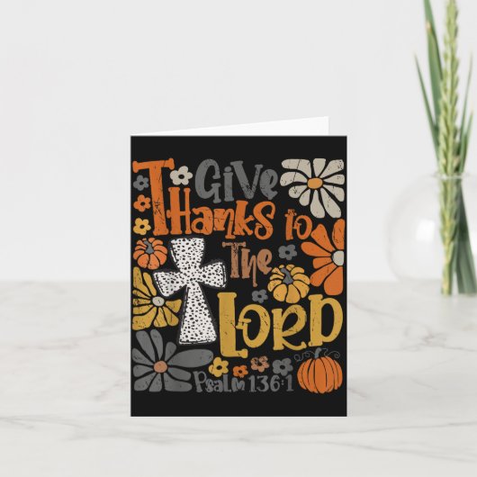 Give Thanks To The Lord Floral Boho Retro Thanksgi Kaart (Voorkant)
