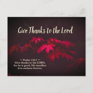 Give Thanks to the Lord, Inspiration Bible Verse Briefkaart