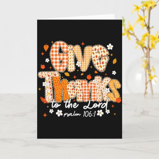 Give Thanks To The Lord Lace Christian Fall Autumn Kaart (Gele Bloem)