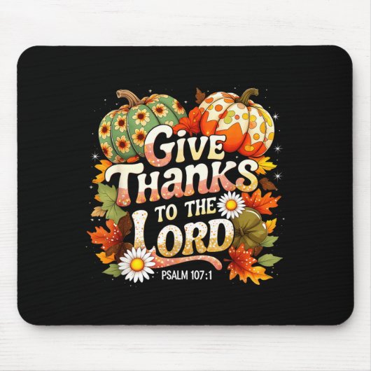 Give Thanks To The Lord Psalm 107_1 Autumn Gift  Muismat (Voorkant)