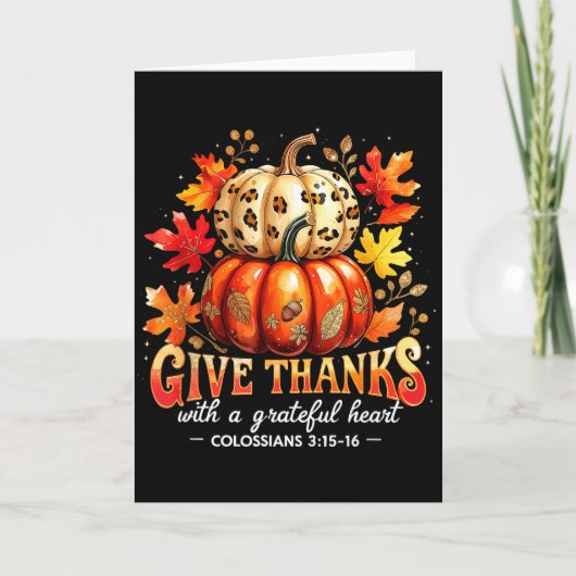 Give Thanks With A Grateful Heart Bible Verse Pump Kaart (Voorkant)