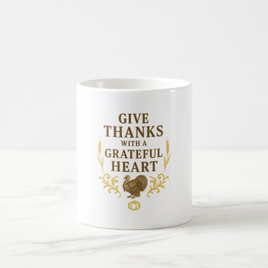 Give Thanks with a Grateful Heart Mug | Rustic Lux Koffiemok (Center)