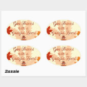 Give Thanks With a Grateful Heart Thanksgiving Ovale Sticker (Vel)