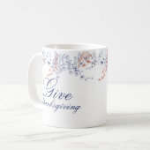 Give Thanksgiving Floral Calligraphy Art Koffiemok (Voorkant links)