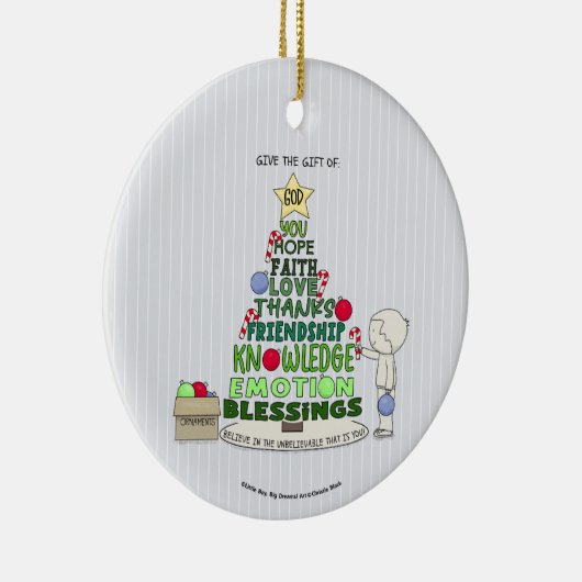 Give the Gift of: Word Tree Keramisch Ornament (Rechts)