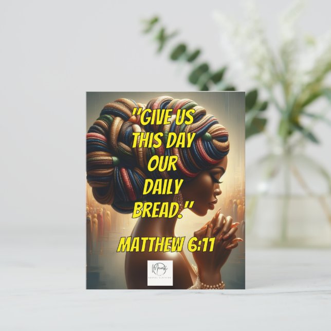 Give Us This Day Our Daily Bread." (Matthew 6:11)  (Staand voorkant)