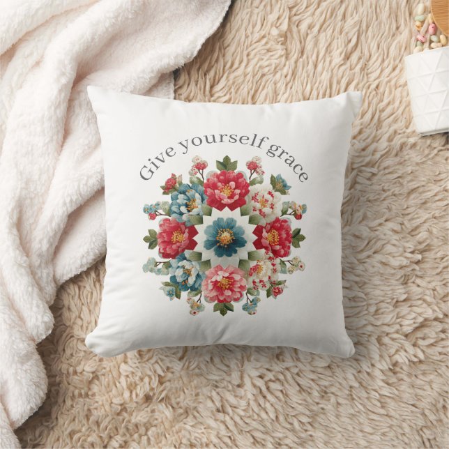 Give Yourself Grace Affirmation Throw Pillow Kussen (Deken)