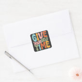 Give Yourself Time Vierkante Sticker (Envelop)